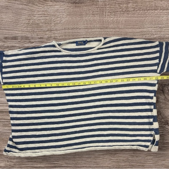Polo by Ralph Lauren Linen Cotton Grunge Boho Striped Sweater Women's Sz: LG - Picture 8 of 11